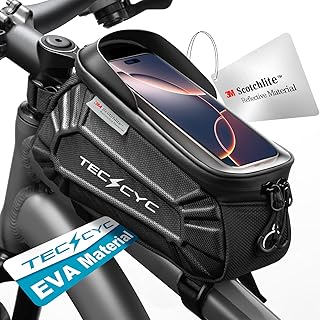 Sacoche de Cadre Velo Côté Avec Réflecteurs,Sacoche Vélo avec écran tactile TPU, Imperméable Résistant rayures Sacoche Guidon Vélo,pour Smartphone sous 7