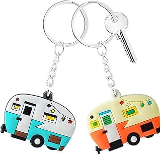 AOEVUIR 2 Pcs porte-clés pour camping-car Accessoires mignons pour remorques de voyage Décoration idéale pour camping-car et voyage