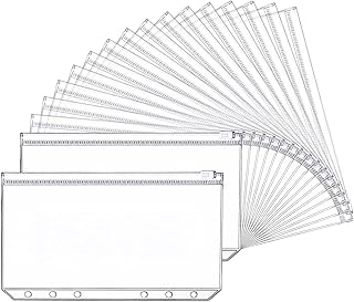Paquet de 18 Pochette Plastique A6, Enveloppe Budgetaire Perforée,6 Trous Fermeture éclair Convient Pour étudier et Travailler Pour Ranger des Objets Personnels