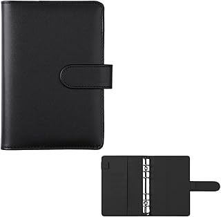 Classeur Budget A6 en PU Cuir, Classeurs à Anneaux A6, Housse de Cahier 6 Anneaux, Budget Planner Couverture, Pour La Budgétisation De L