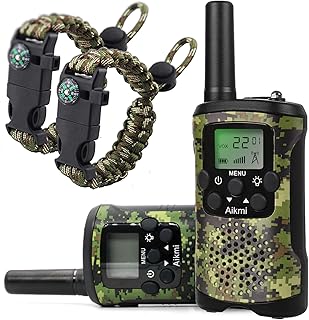 Jouets Garçon 4-12 Ans Talkie Walkie Enfants 8 Canaux Radio Bidirectionnelle avec LCD Lampe pour Aventure Camping Jouet Exterieur Anniversaire 5 6 7 8 Ans Cadeau Garçon